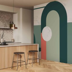 Fotobehang - Geometric Pattern With Marble Motif