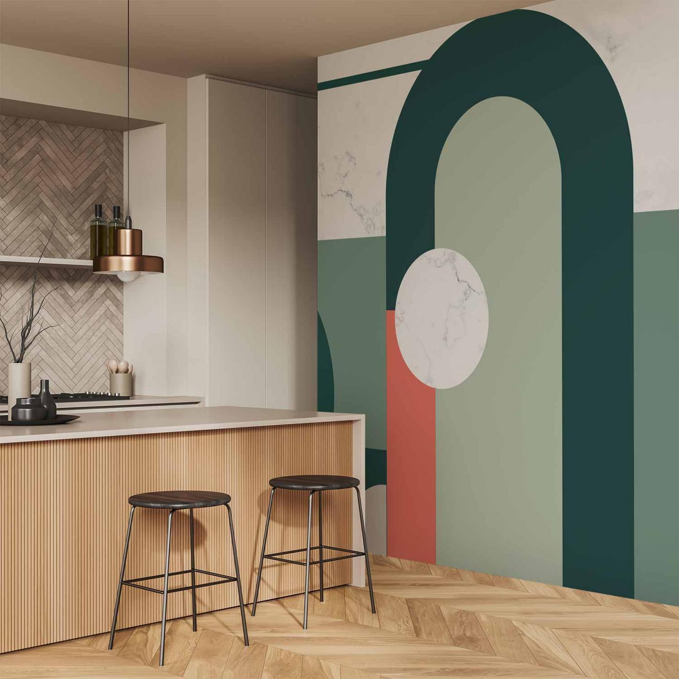 Fotobehang - Geometric Pattern With Marble Motif