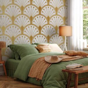 Fotobehang - Gold and Marble Art Deco-inspired Pattern