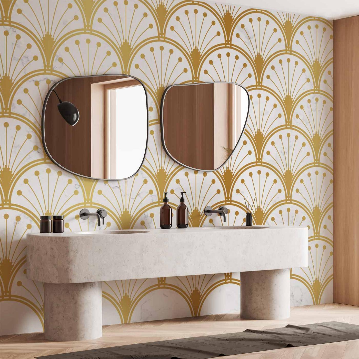 Fotobehang - Gold and Marble Art Deco-inspired Pattern