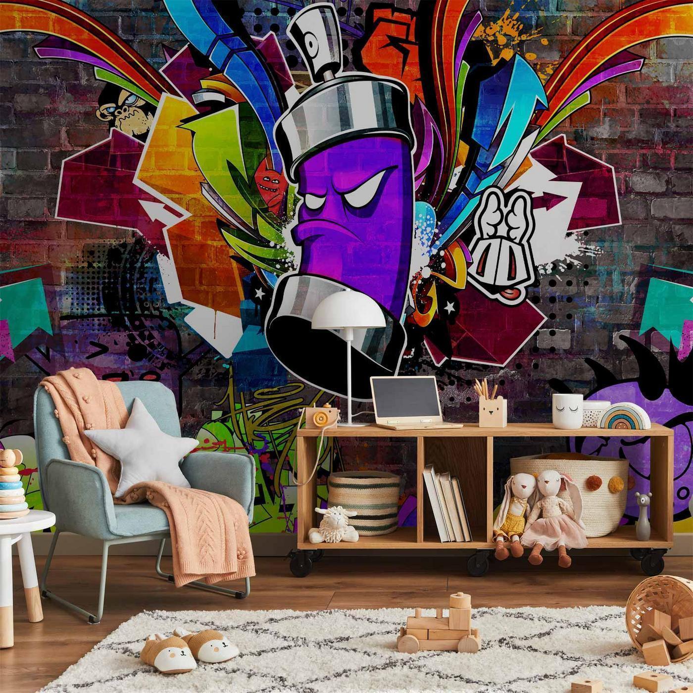 Fotobehang - Graffiti: Colourful attack