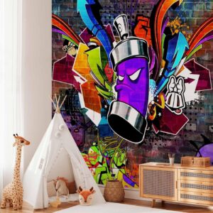 Fotobehang - Graffiti: Colourful attack