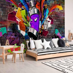 Fotobehang - Graffiti: Colourful attack