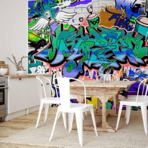 Fotobehang - Graffiti: blue theme