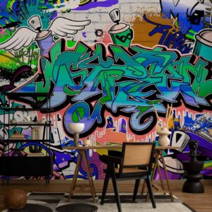 Fotobehang - Graffiti: blue theme