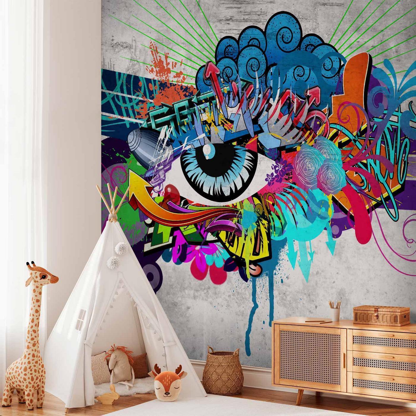 Fotobehang - Graffiti eye