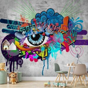 Fotobehang - Graffiti eye