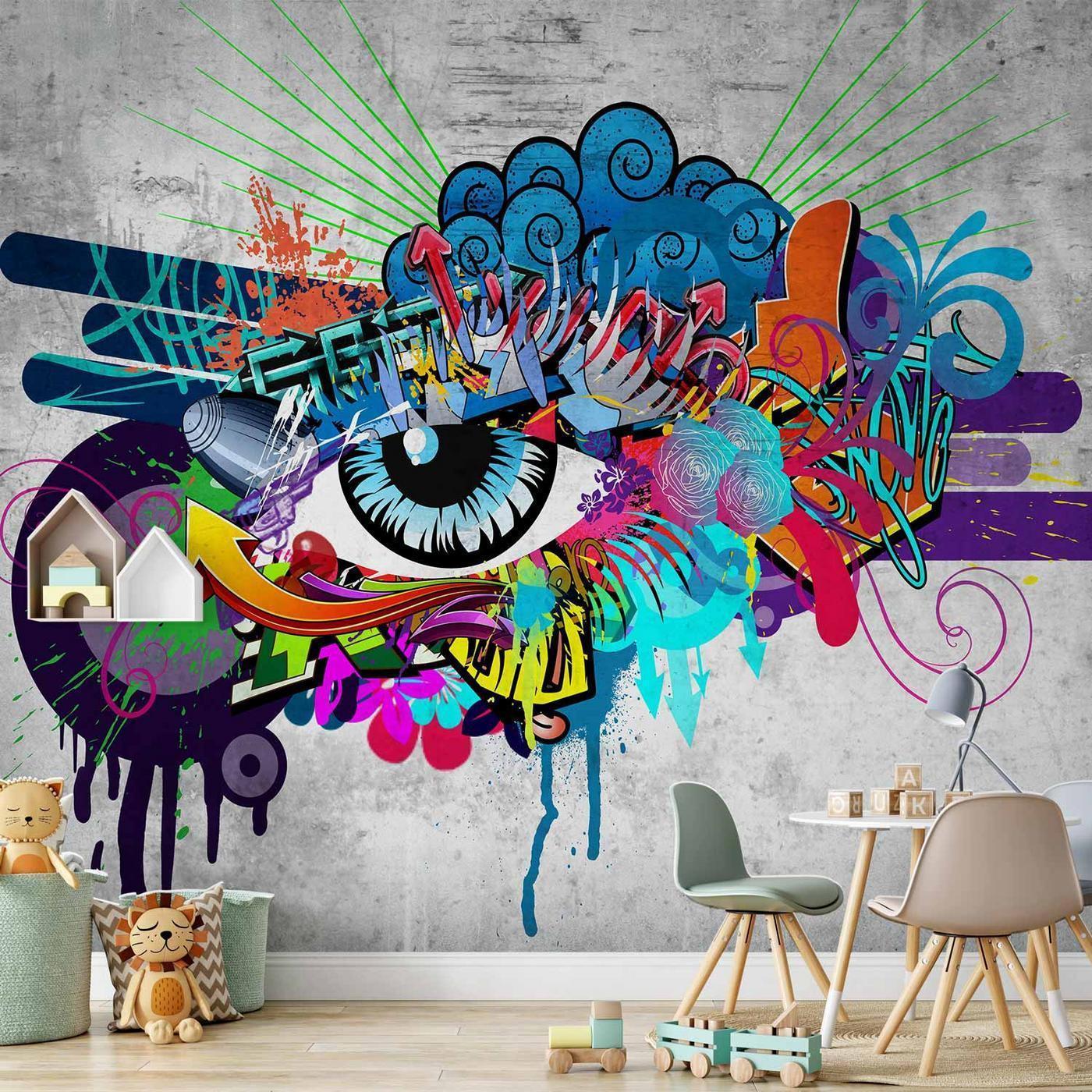 Fotobehang - Graffiti eye