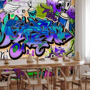Fotobehang - Graffiti: violet theme