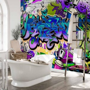 Fotobehang - Graffiti: violet theme