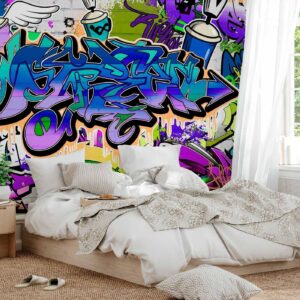 Fotobehang - Graffiti: violet theme