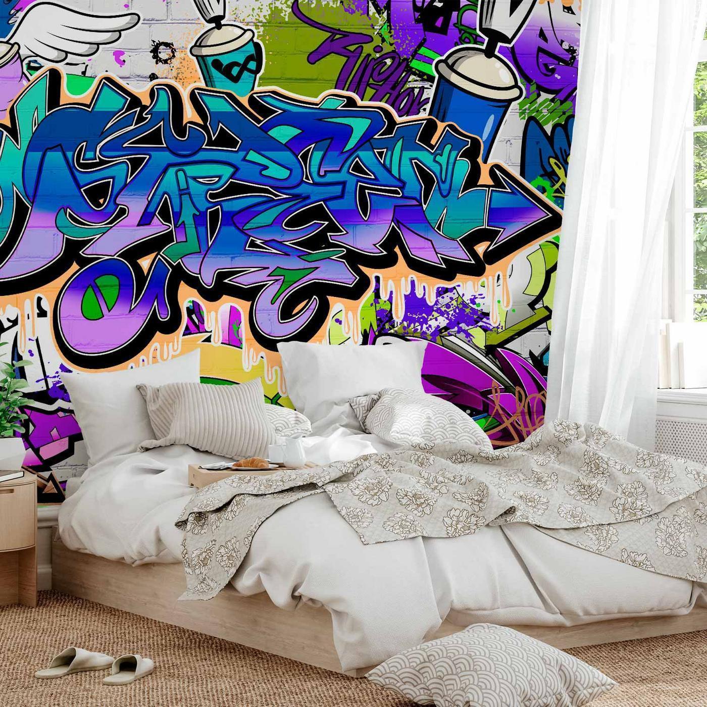 Fotobehang - Graffiti: violet theme