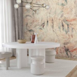 Fotobehang - Greek laurels - composition with leaves in patterns on a background in yellow tones