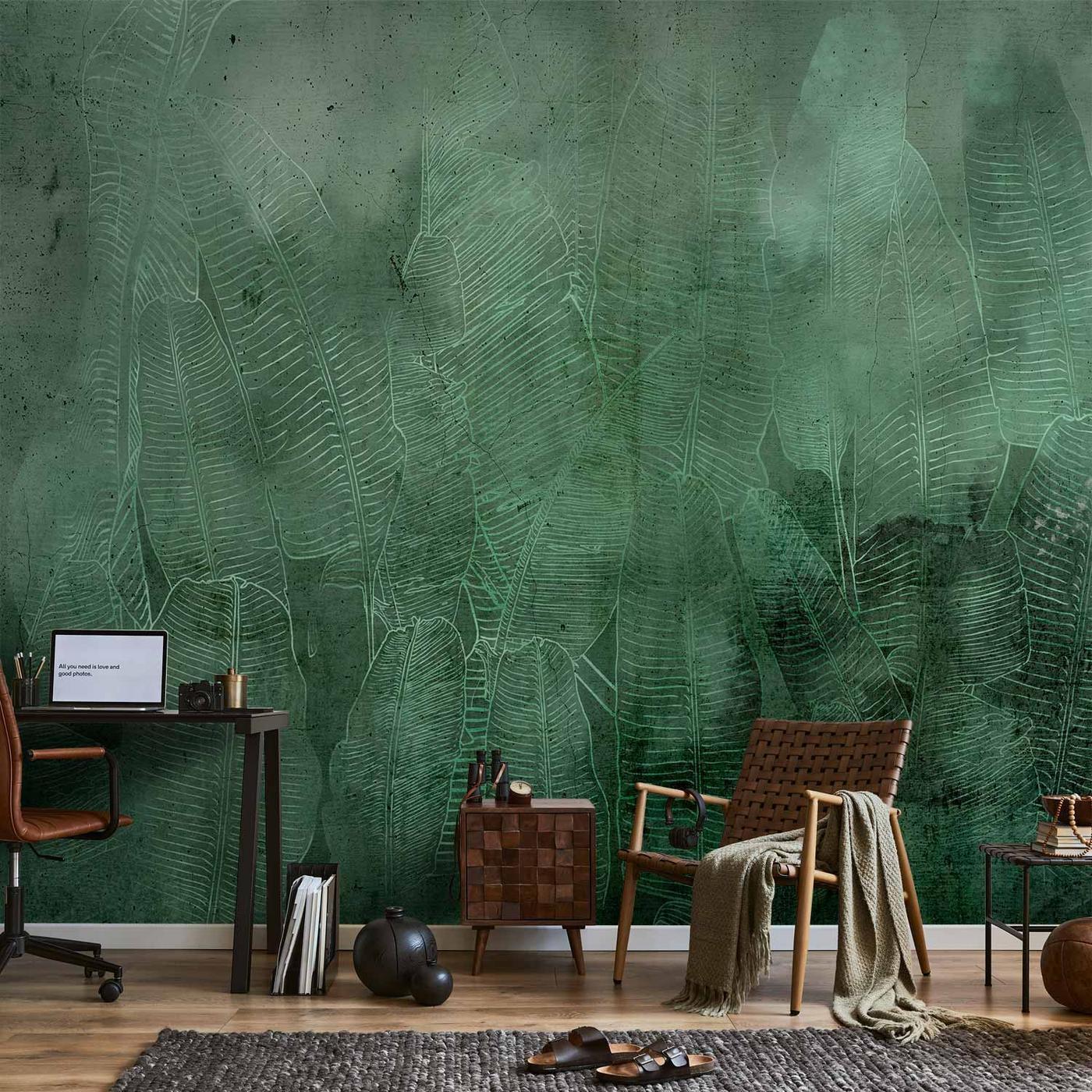 Fotobehang - Green Banana Leaves