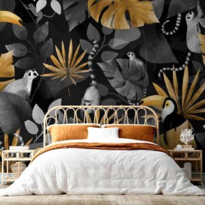 Fotobehang - Happy lemurs