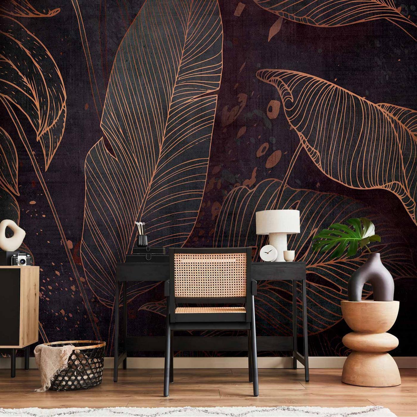 Fotobehang - In a Maze of Leaves - Third Variant