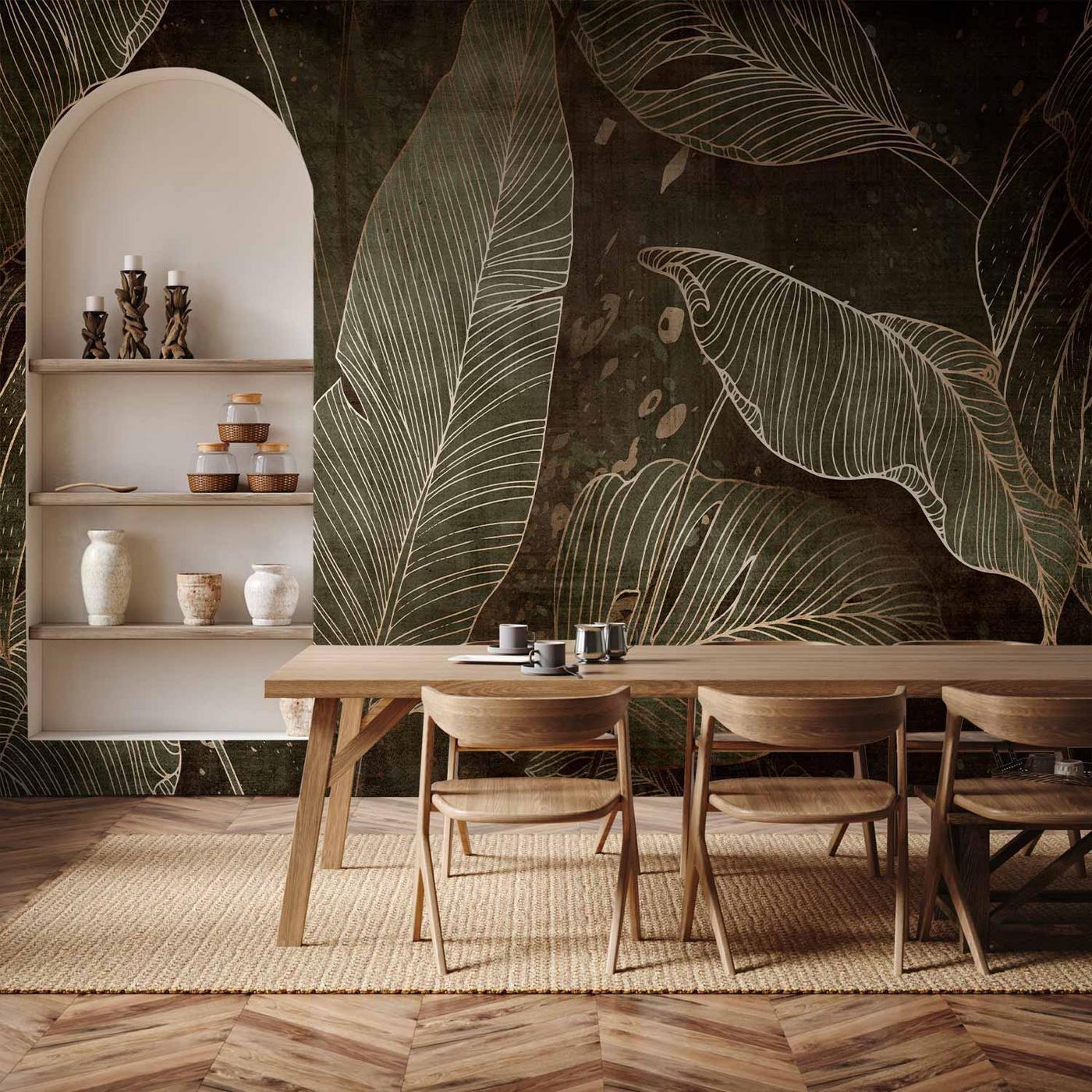 Fotobehang - In a labyrinth of leaves