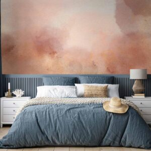 Fotobehang - In pink clouds – soft textures in peach-pink hues
