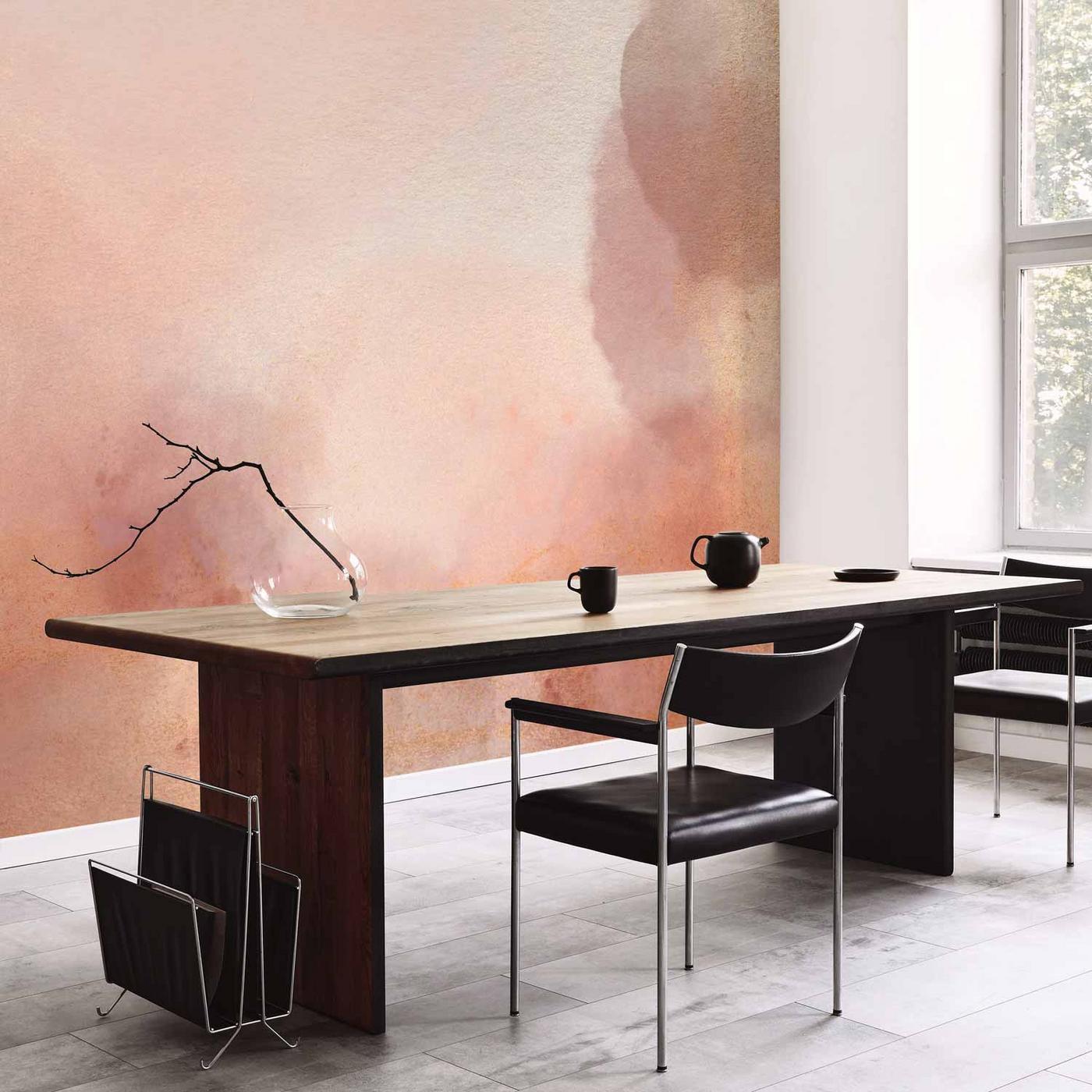 Fotobehang - In pink clouds – soft textures in peach-pink hues