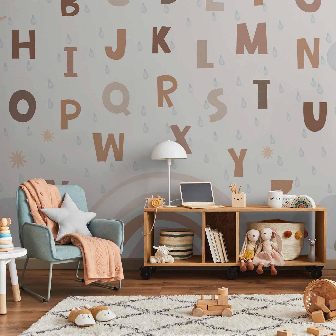 Fotobehang - Letters in Soft Colours