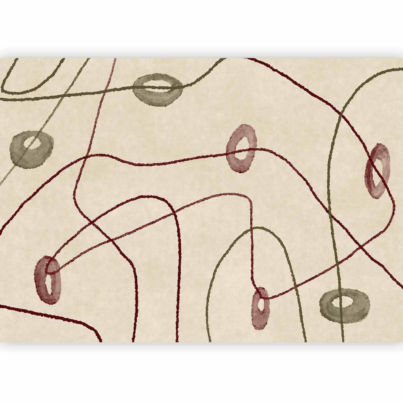 Fotobehang - Lines and shapes – bead labyrinth on a pale washed background