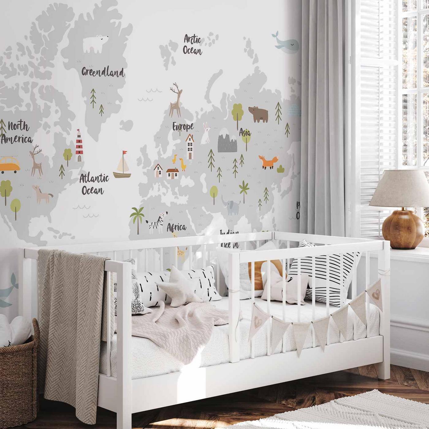 Fotobehang - Minimalist Map for Children's Room