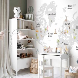 Fotobehang - Minimalist Map for Children's Room
