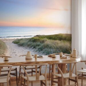 Fotobehang - Morning walk on the beach