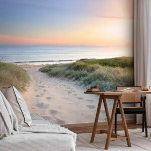 Fotobehang - Morning walk on the beach