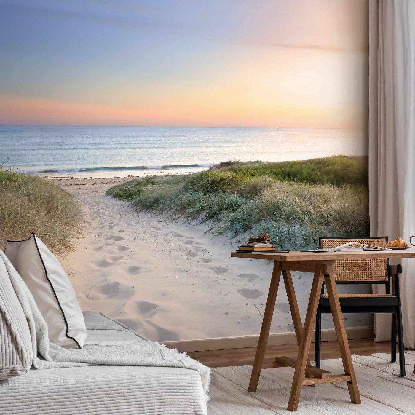 Fotobehang - Morning walk on the beach