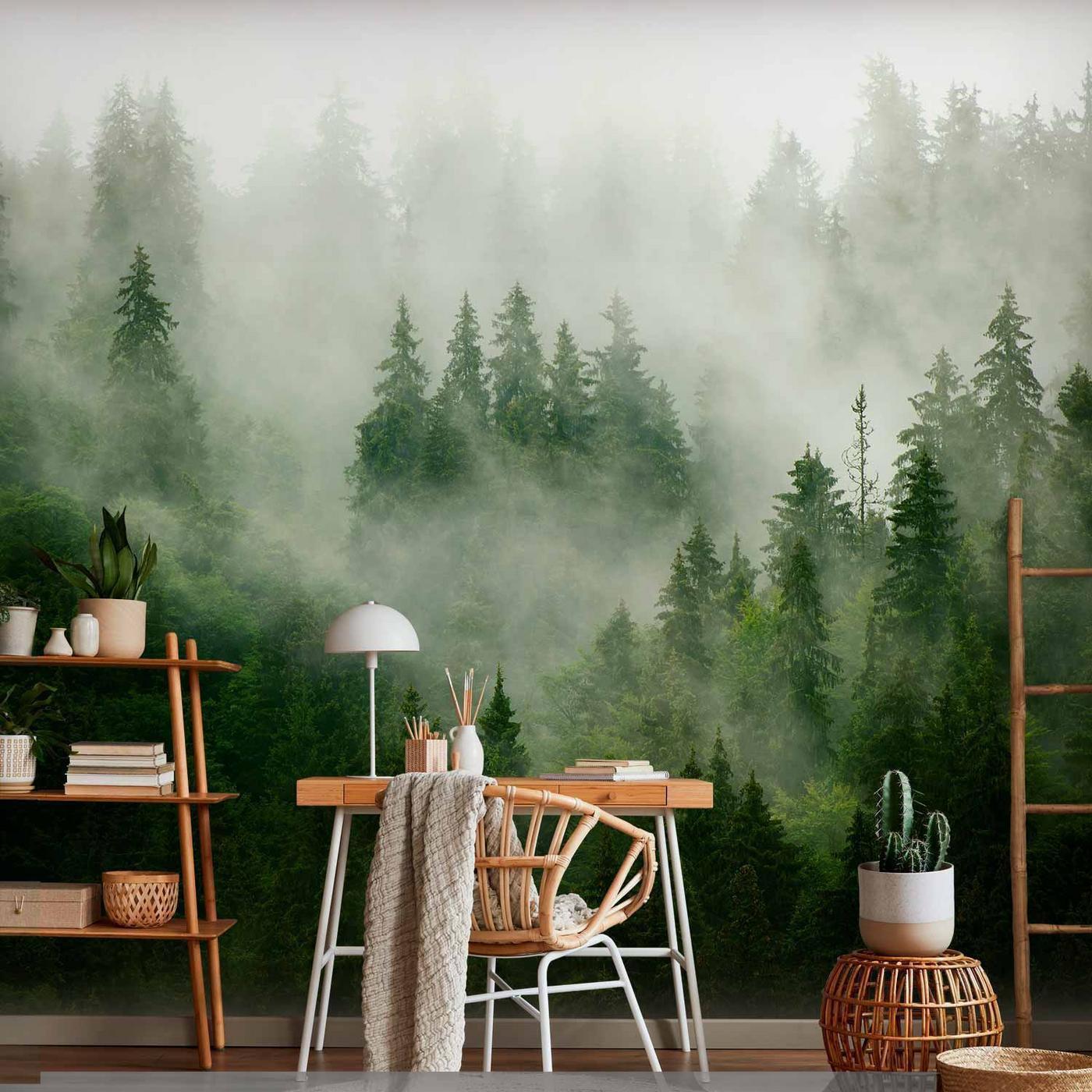 Fotobehang - Mountain Forest (Green)