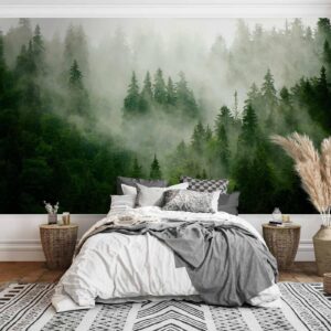 Fotobehang - Mountain Forest (Green)