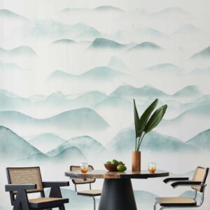 Fotobehang - Mountains in the Fog