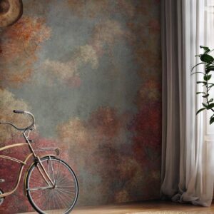 Fotobehang - Nature in autumn - landscape of autumn trees in painted retro style