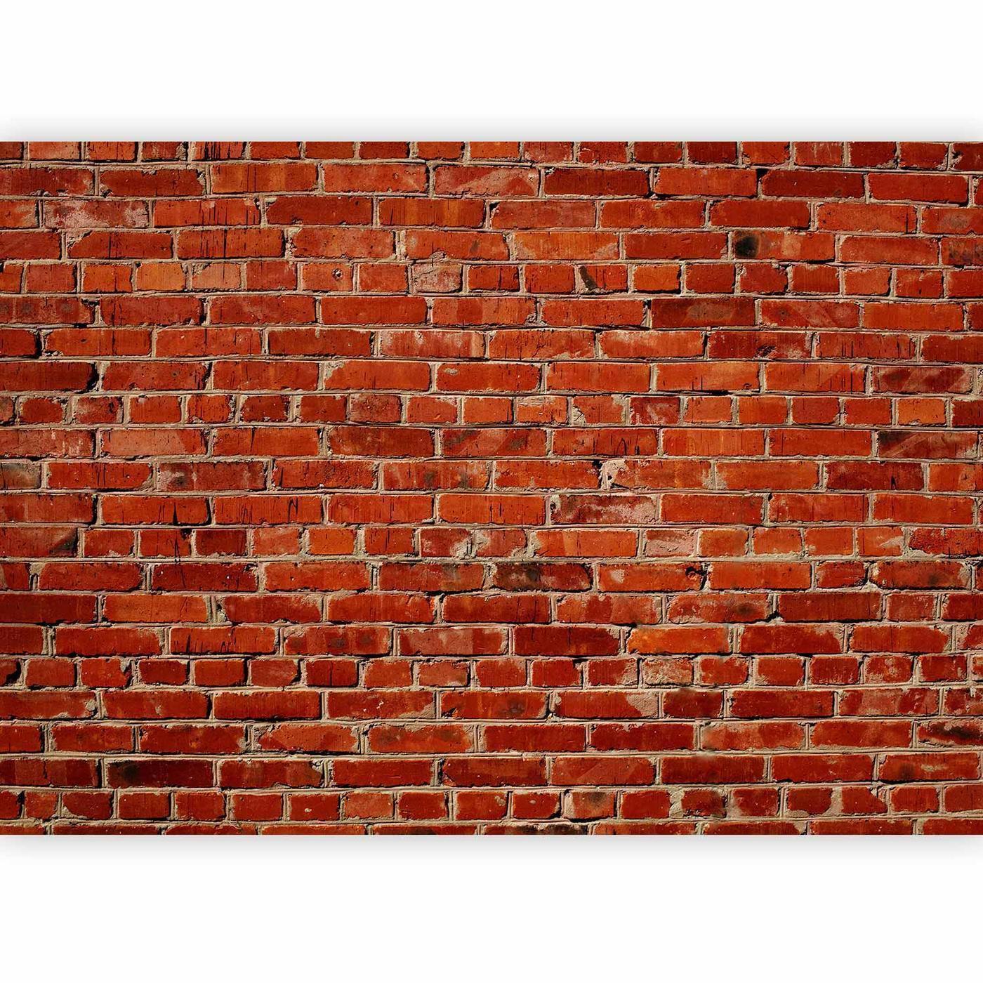 Fotobehang - Old wall – retro-style red brick wall