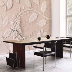 Fotobehang - Paper Flowers (Beige)