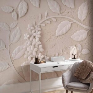 Fotobehang - Paper Flowers (Beige)