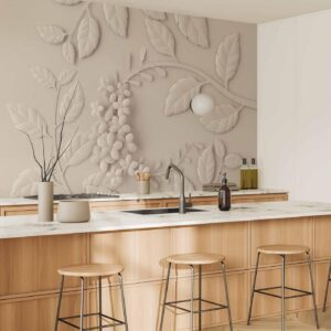 Fotobehang - Paper Flowers (Cream)