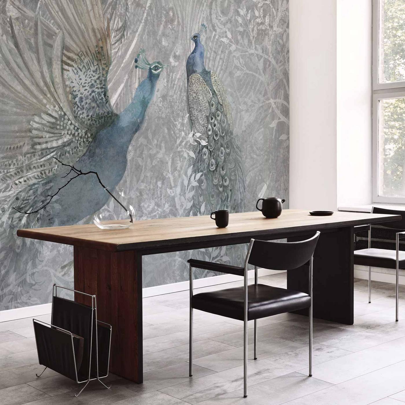 Fotobehang - Peacocks Dancing - Second Variant