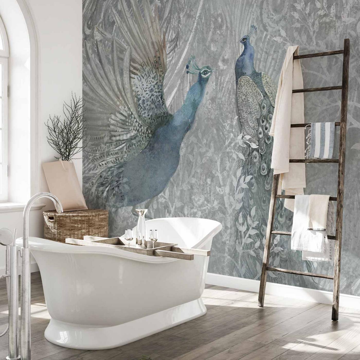 Fotobehang - Peacocks Dancing - Second Variant