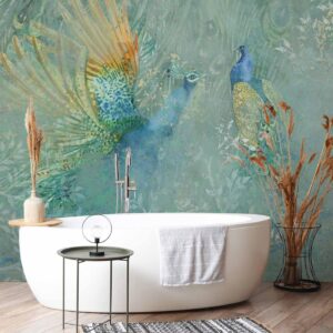 Fotobehang - Peacocks Dancing - Third Variant