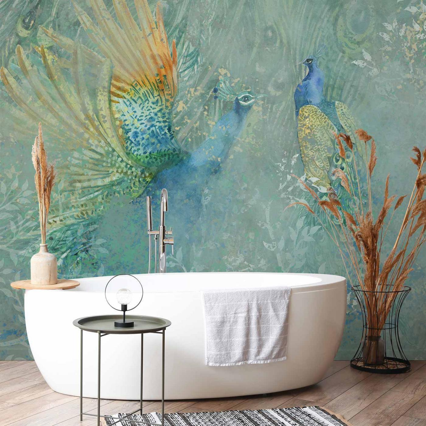 Fotobehang - Peacocks Dancing - Third Variant