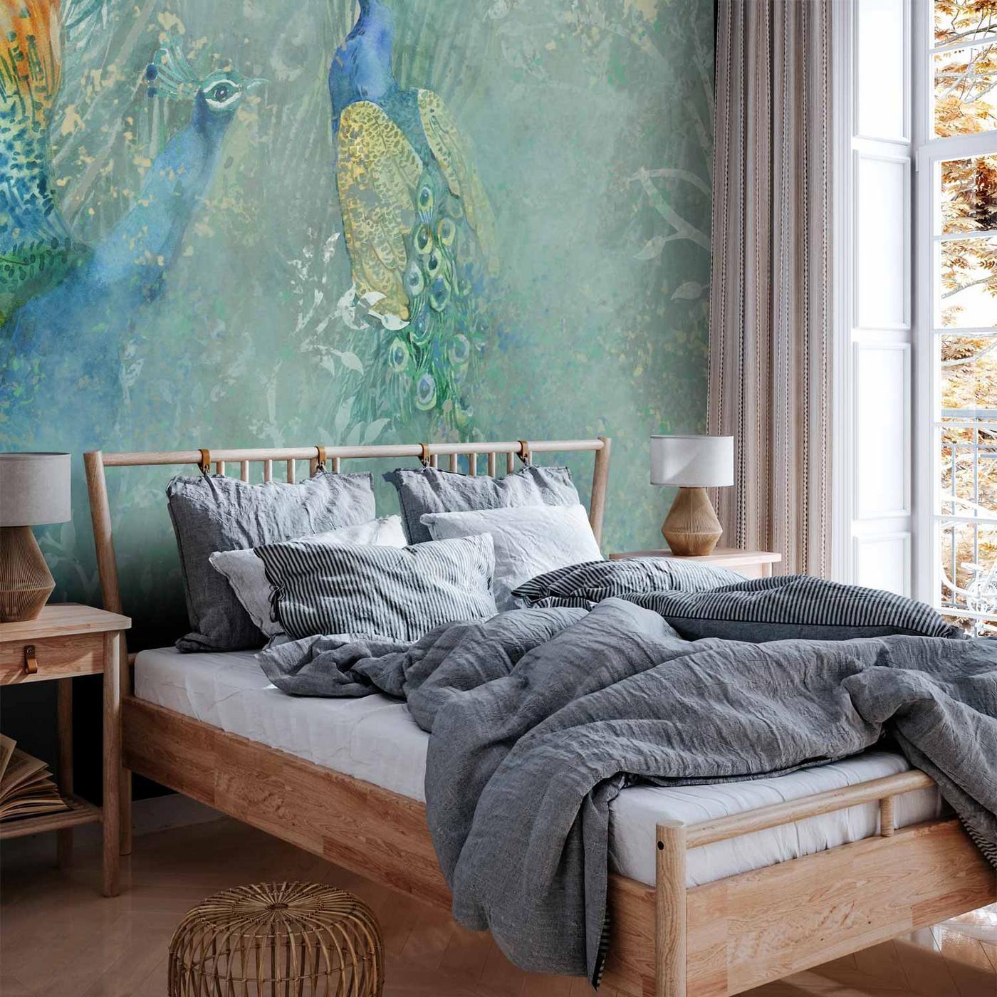 Fotobehang - Peacocks Dancing - Third Variant