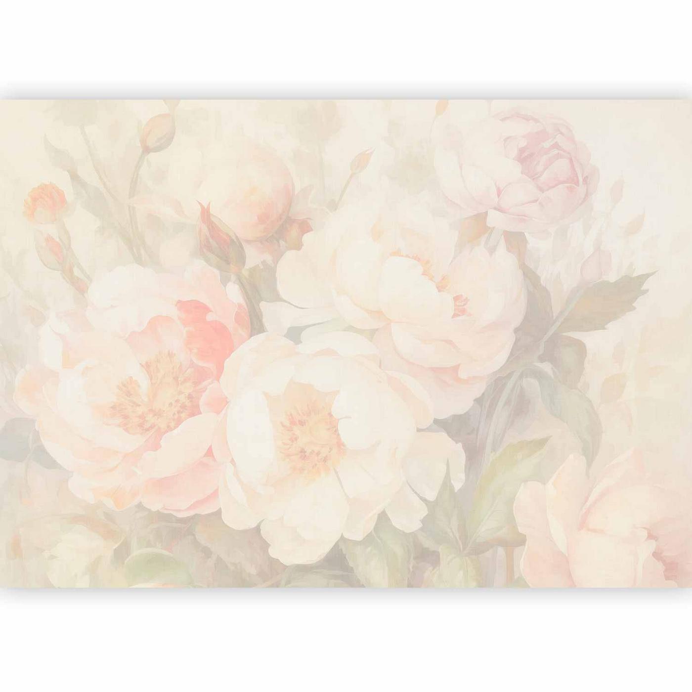 Fotobehang - Peonies in the mist