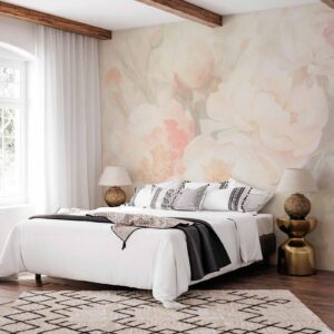 Fotobehang - Peonies in the mist