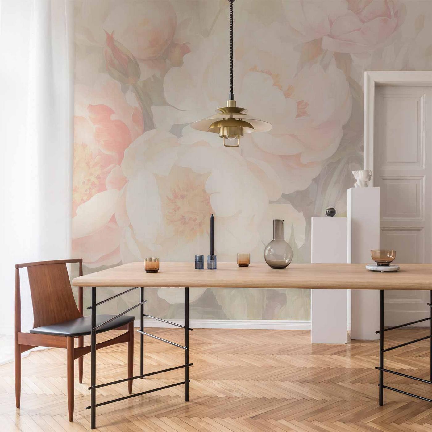 Fotobehang - Peonies in the mist