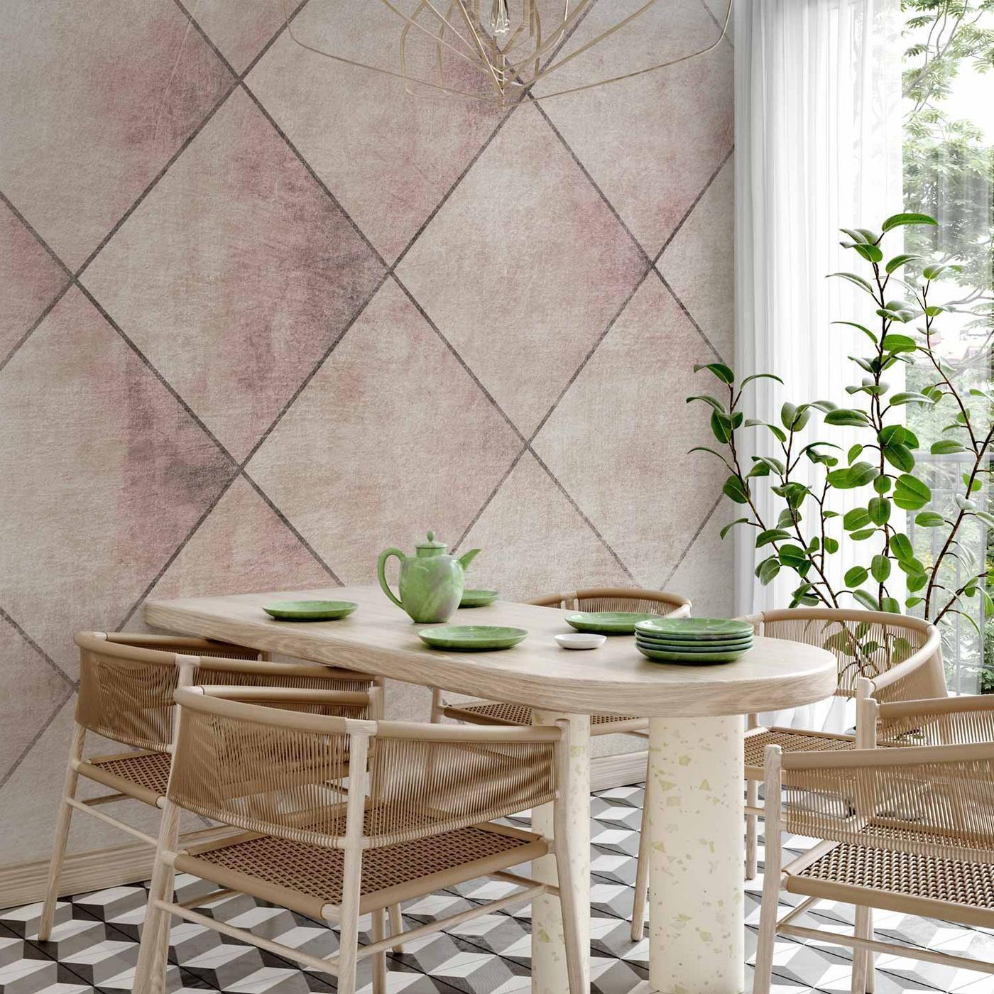 Fotobehang - Perfect cuts - geometric symmetrical tiled pattern with pattern