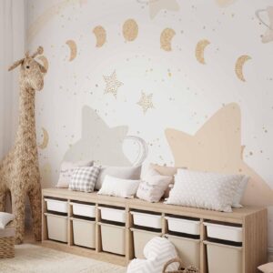 Fotobehang - Phases of the Moon Among Stardust