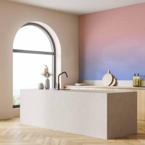 Fotobehang - Pink Dawn - Gradient Background from Pink to Cool Blue