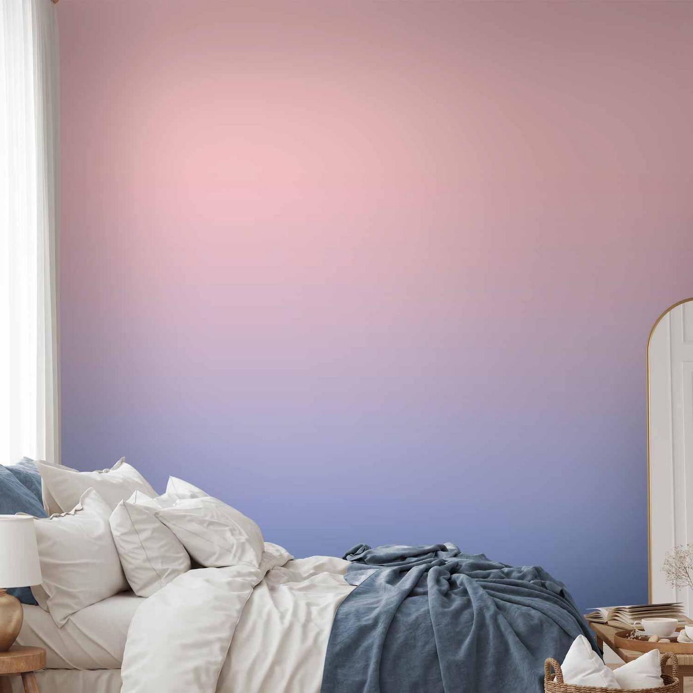 Fotobehang - Pink Dawn - Gradient Background from Pink to Cool Blue